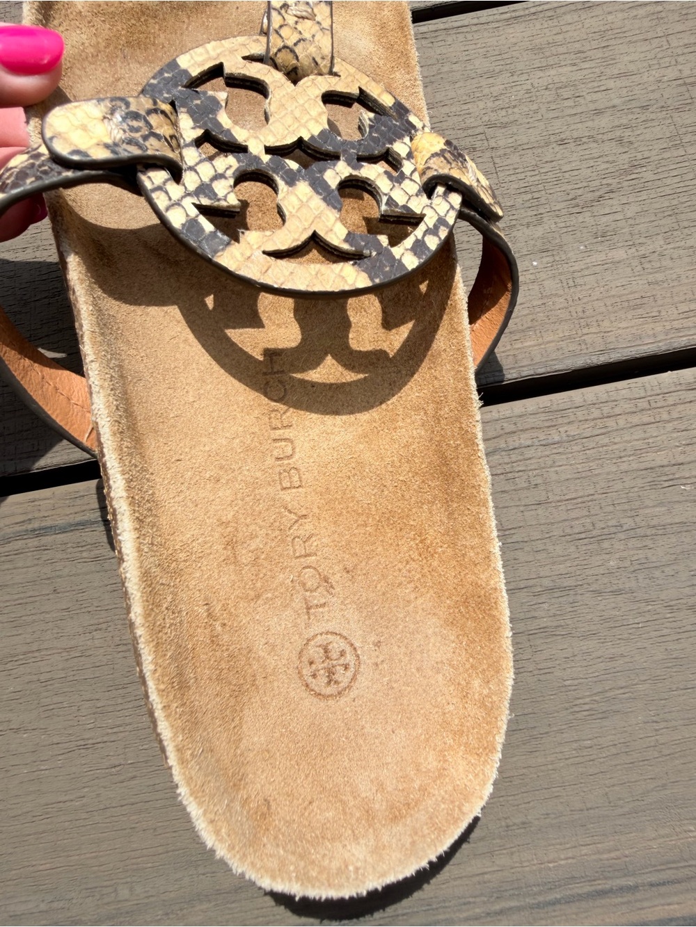 Tory Burch Miller Snake Cloud Sandals Slides Flip Flops Women’s Size 9.5 Sandal - Picture 4 of 9